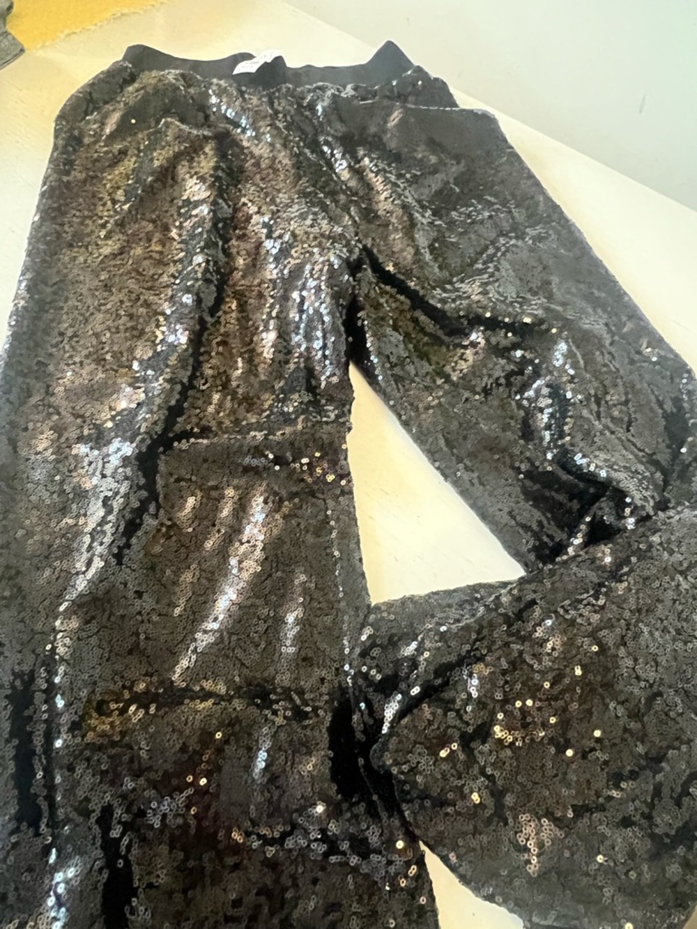Lowest price🔥Party ready! 🖤 Sequin lined bubble hem pants w/elastic waist ⭐️NWT - Picture 6 of 9